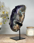 Intense Purple Amethyst Crystal with Jasper Shell - MWS1682