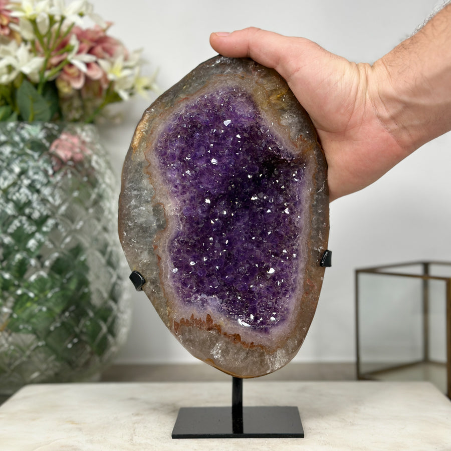 Charming Natural Amethyst &amp; Quartz Geode Centerpiece - MWS0914