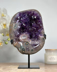 Unique Amethyst Geode with Stalactite Eyes & Deep Purple Crystals - MWS1585