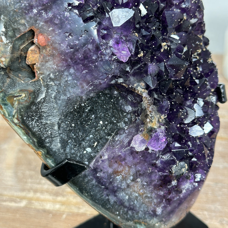 Natural Top Grade Amethyst Cluster with Rare Quartz Druzy &amp; Calcite Inclusions - MWS1584