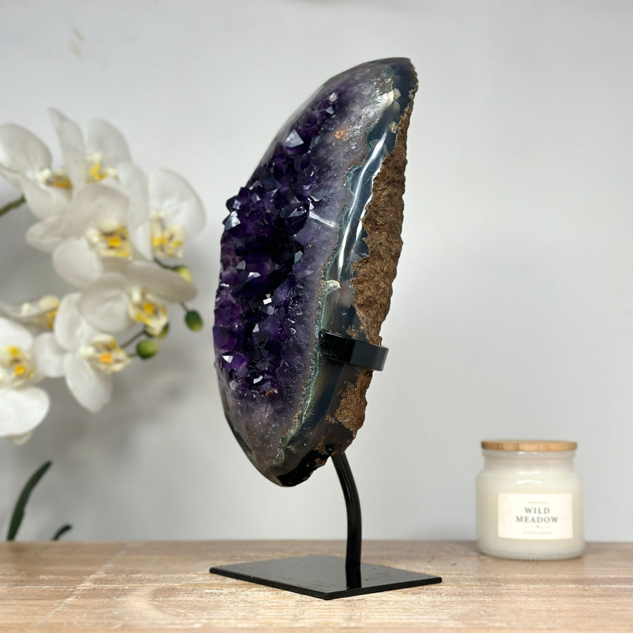 Stunning Uruguayan Amethyst Cluster with Agate Shell - MWS1449