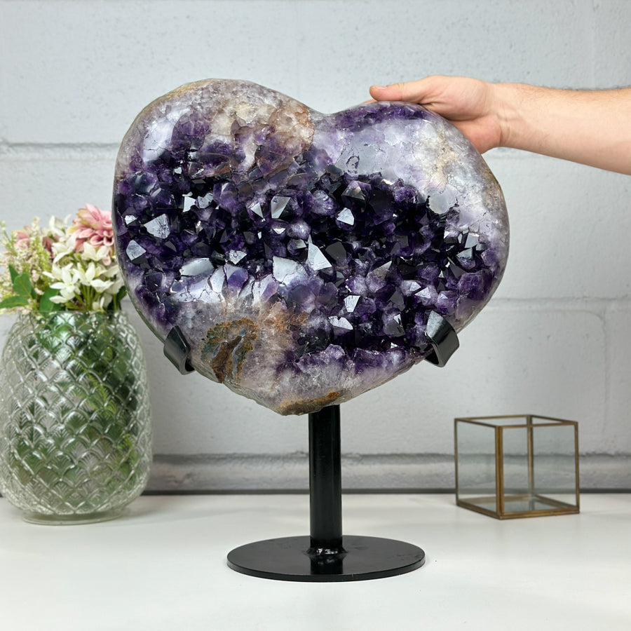 XXL Premium Amethyst Stone Heart - HAM0199