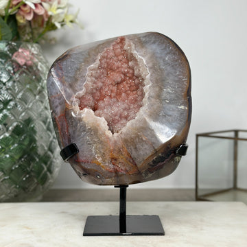 Charming Pink Sugar Druzy Geode – Ideal for Unique Gift - MWS0907