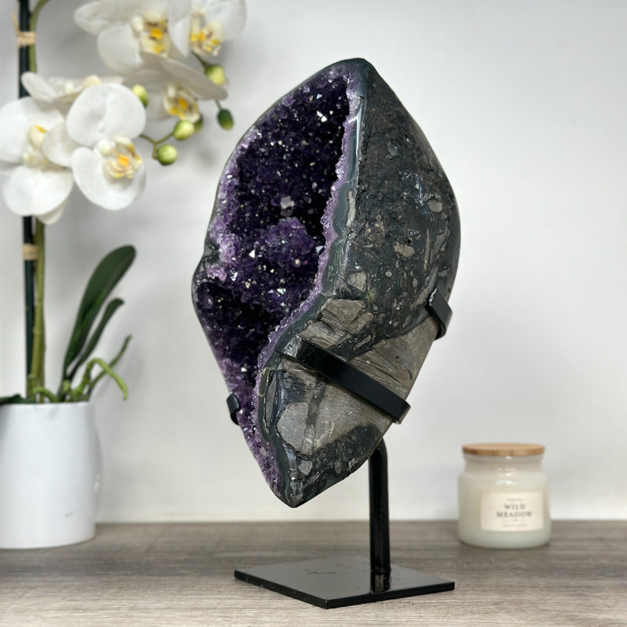 Natural Amethyst Geode with Beautiful Calcite Formations - MWS1667