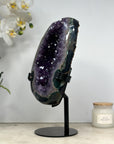 Natural XXL Agate & Amethyst Geode, Metallic Stand Included - MWS1452