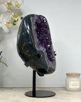 Natural XXL Agate & Amethyst Geode, Metallic Stand Included - MWS1452