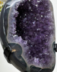 Natural XXL Agate & Amethyst Geode, Metallic Stand Included - MWS1452