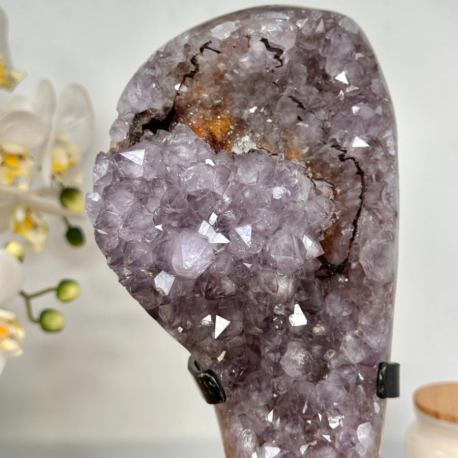 Rare Amethyst Matrix with Double Crystallization &amp; Calcite Formation - MWS1739