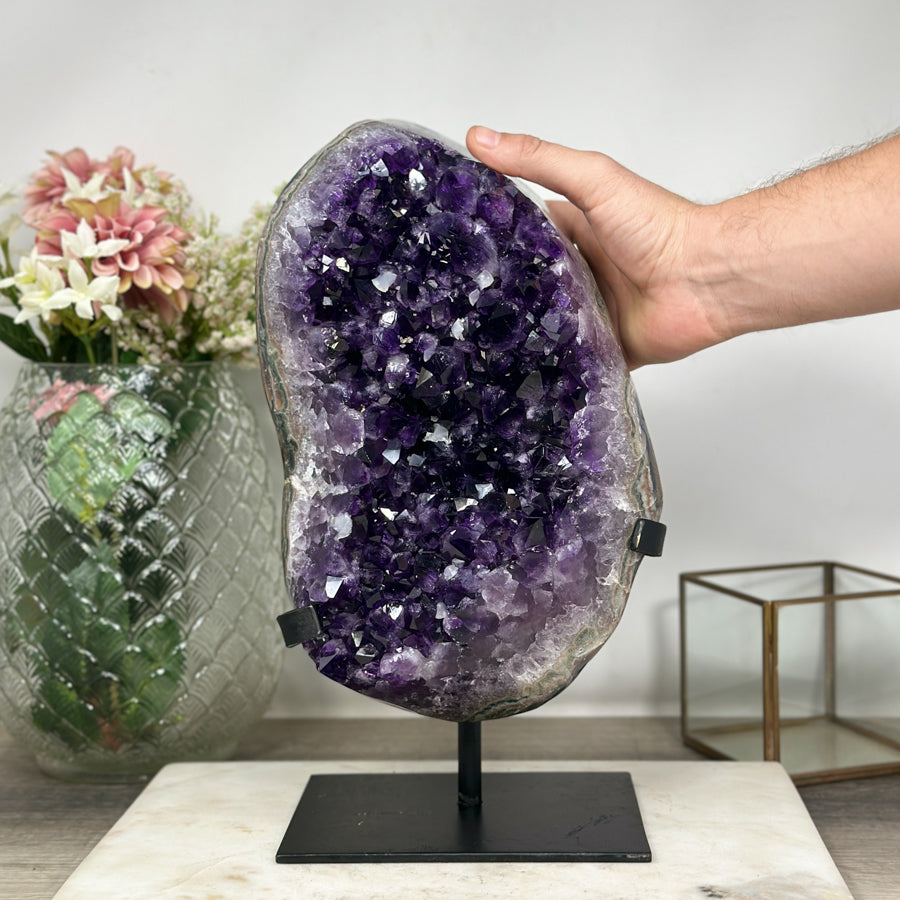 Premium Uruguayan Amethyst Geode with Large Purple Crystals – Ideal for Energy Work or Unique Gift - MWS0901