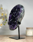 Top Grade Natural Amethyst Geode, Metallic Stand included - MWS1728