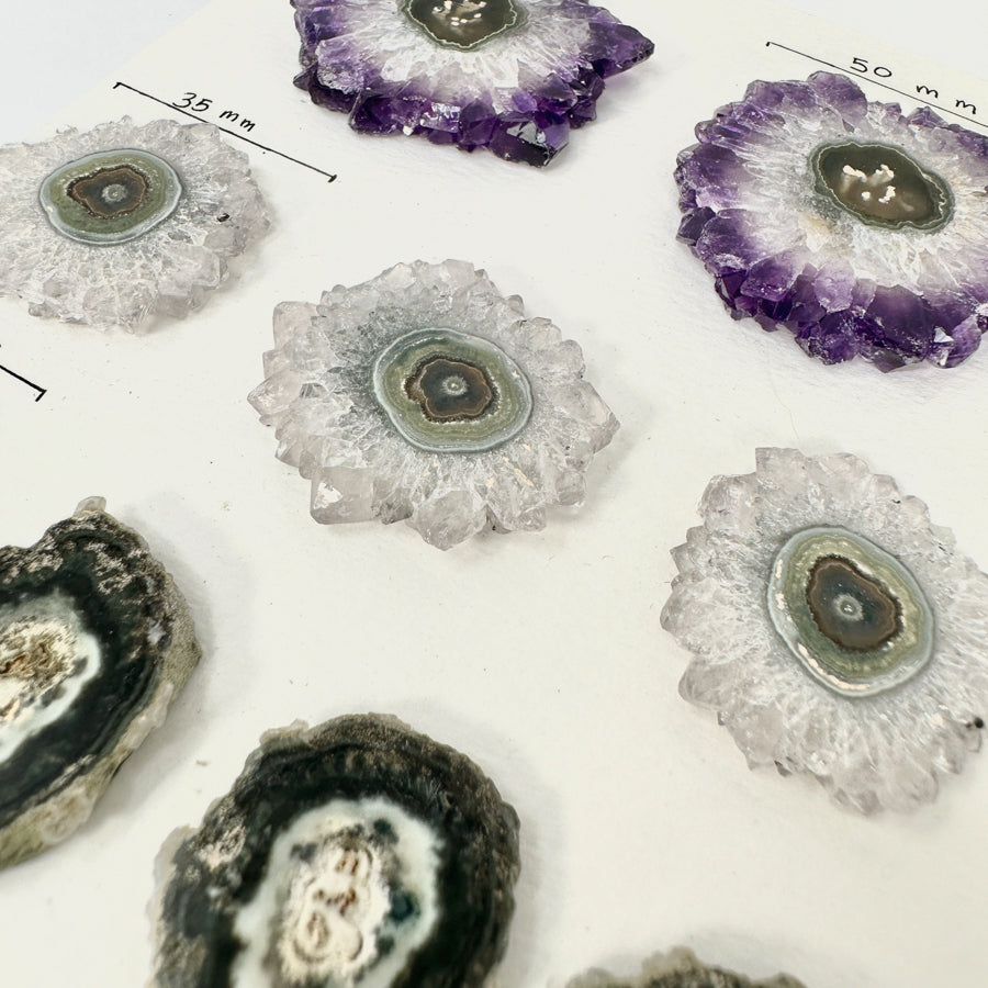 High-Quality Amethyst, quartz &amp; Green Jasper Stalactite Slices for Jewelers - Wholesale Bulk Pack - STS0014