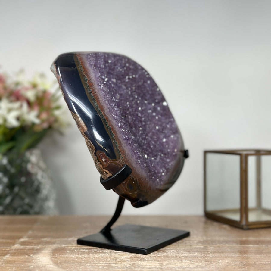 Natural Large Amethyst Geode, Stand Included - AWS1356