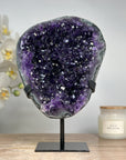 Top Grade Natural Amethyst Geode, Metallic Stand included - MWS1728