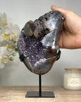 Unique Natural Amethyst Cluster with Calcite & Black Hematite Formation - MWS1653