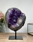 Magnificent Uruguayan Amethyst Geode on Metallic Stand - Elegant Display Piece - MWS0886