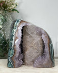 Natural Green Jasper & Amethyst Geode with huge Calcite Formation - CBP1070