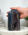 Unique Blue Banded Agate & Amethyst Stone Tower  - STP0181