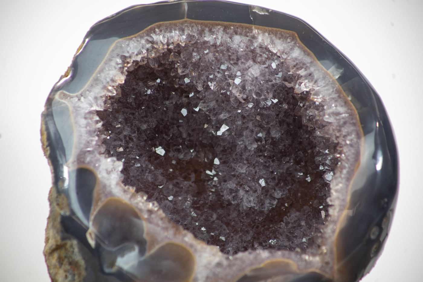 Large polished Agate &amp; Amethyst Geode on Iron Stand - MWS0367