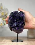 AAA Grade Natural Amethyst Cluster with Metal Stand - MWS1622