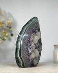 Amethyst & Green Jasper Stone Flame Carving - FST0142