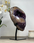 Beautiful Natural Amethyst Geode, Metal Stand Included - MWS1740