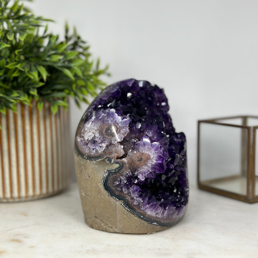 Natural Amethyst Cathedral with Beautiful Agate Shell - CBP1007