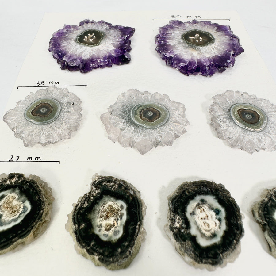 High-Quality Amethyst, quartz &amp; Green Jasper Stalactite Slices for Jewelers - Wholesale Bulk Pack - STS0014