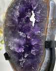 Deep Purple Amethyst & Blue Agate Geode Portal Slice - MWS1672