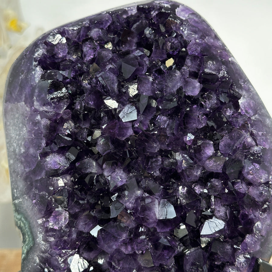 AAA Grade Natural Amethyst Cluster with Metal Stand - MWS1736