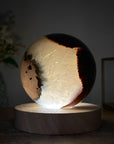 Quartz & Agate Sphere with Wooden Stand with uilt-in LED Light - SPH0138