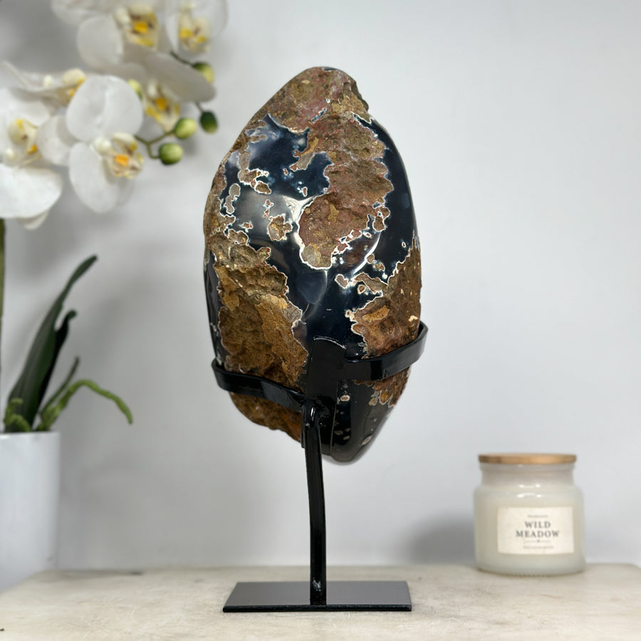 Magnificent Natural Yellow Caramel Quartz Druzy &amp; Agate Geode - MWS1549