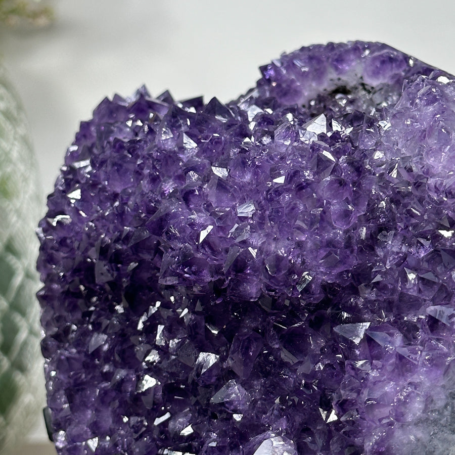 Stunning Natural Amethyst Cluster with Super Shinny Crystals - AWS1070