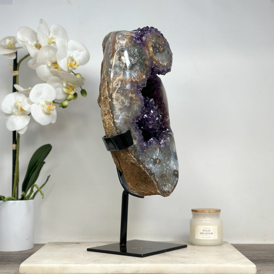 Top Quality Huge Amethyst &amp; Quartz Specimen with Beautiful Stalactite Eye - MWS1618