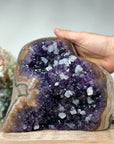 Unique Natural Amethyst and Jasper Stone Cathedral with Calcite Crystals - CBP0608