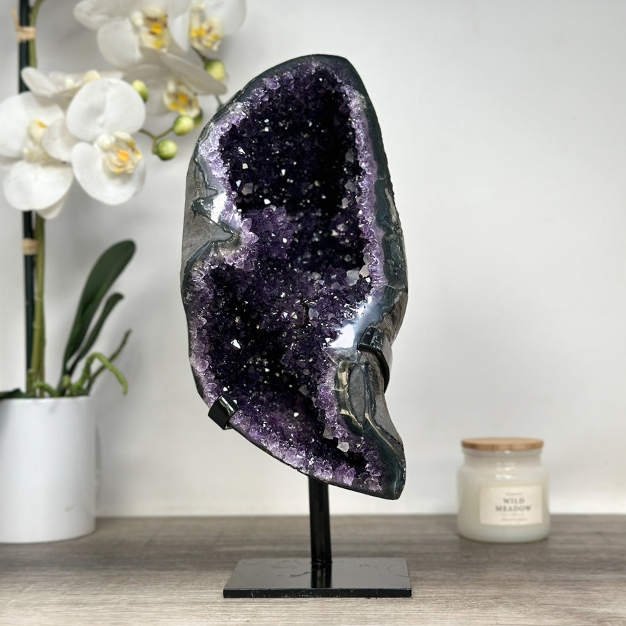 Natural Amethyst Geode with Beautiful Calcite Formations - MWS1667