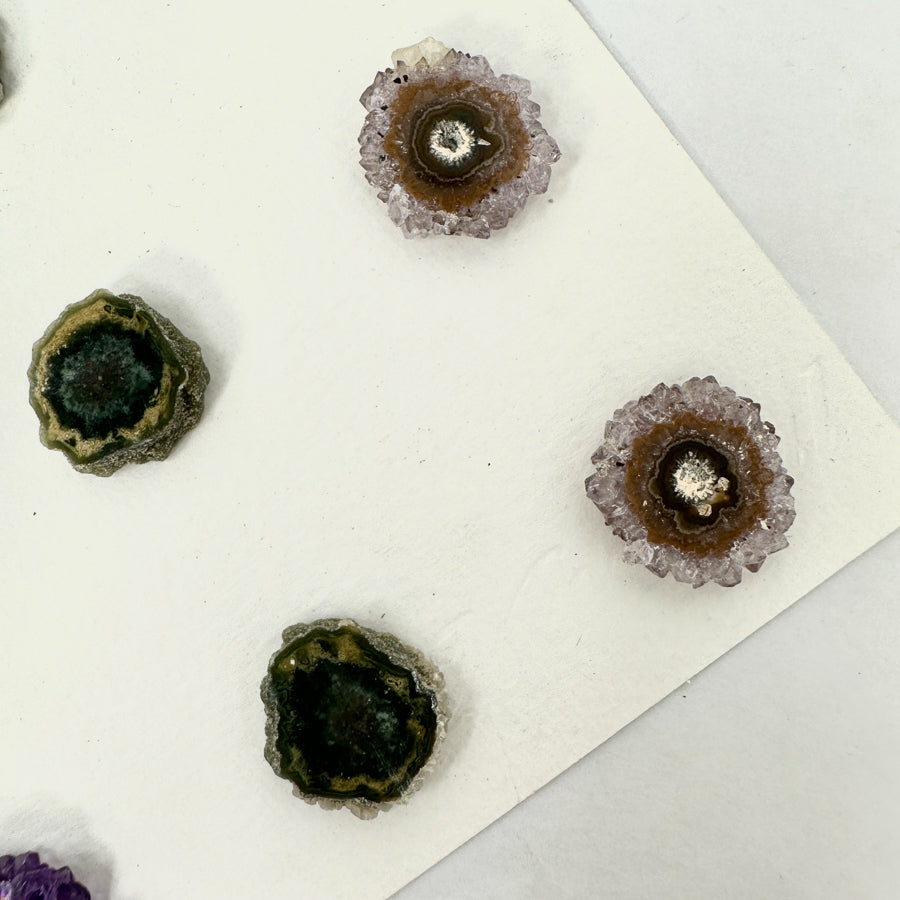 Genuine Amethyst &amp; Green Jasper Stalactite Slices Flat - Perfect for Crafting Unique Jewelry - STS0028