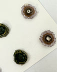 Genuine Amethyst & Green Jasper Stalactite Slices Flat - Perfect for Crafting Unique Jewelry - STS0028