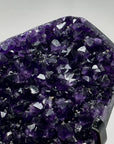 Natural Amethyst Specimen, Deep Purple Crystals, Metallic Stand Included - MWS0943