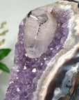 Unique Amethyst Geode, Calcite Crystal, Agate & Jasper Shell - CBP0412