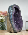 Huge Natural Amethyst Geode with Blue Agate Shell - CBP1068