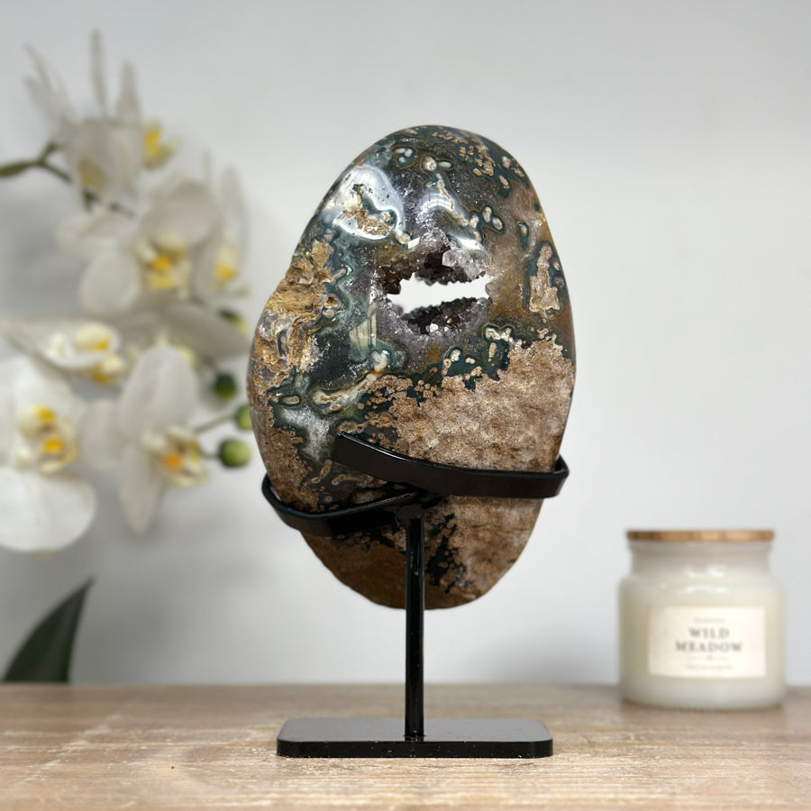 Beautiful Quartz &amp; Green Jasper Crystal Specimen, Perfect for Home Decor - MWS1614