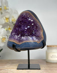 Stunning Amethyst, Jasper and Agate Geode - Metallic Stand Included - MWS1696