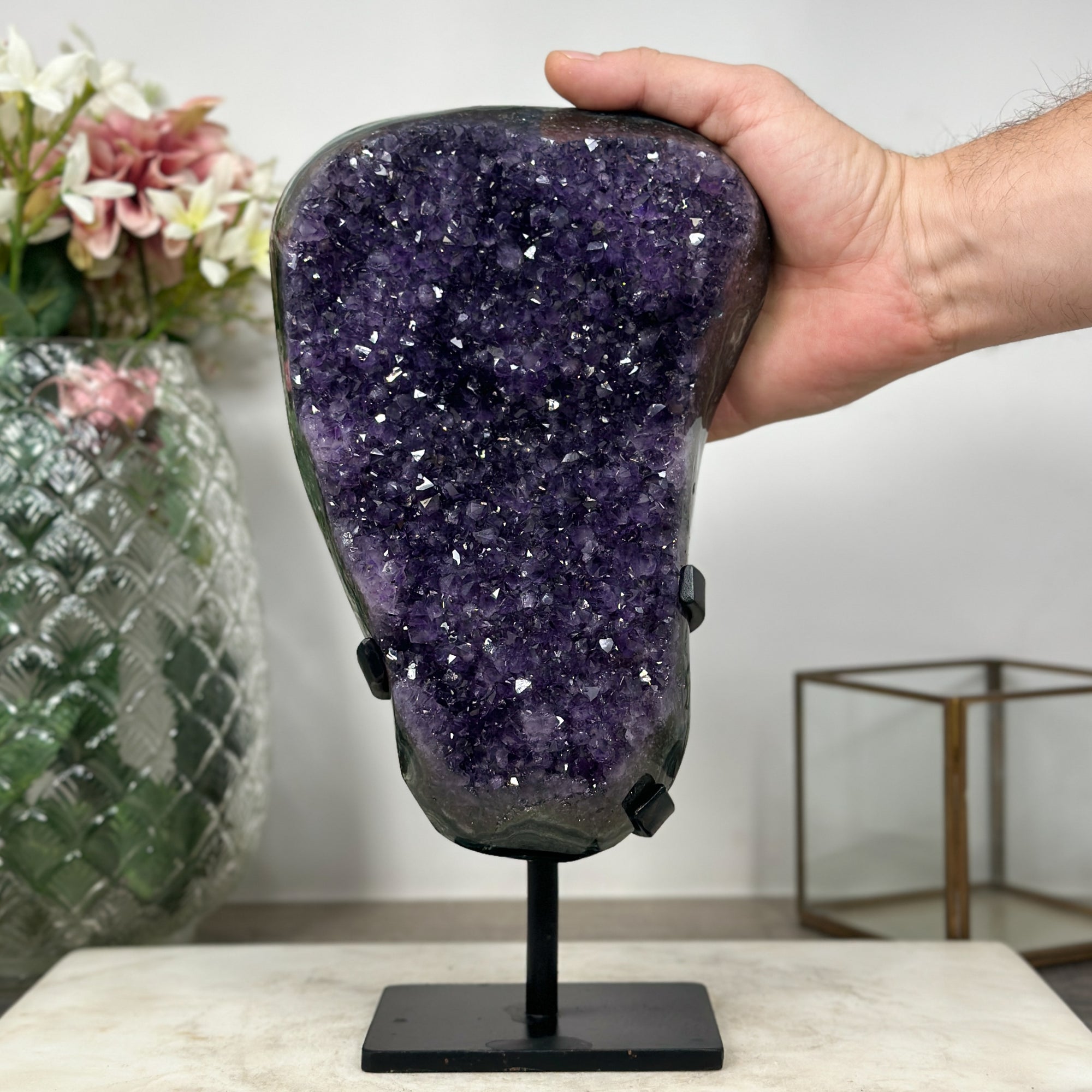 Large Natural Amethyst Stone Specimen with Jasper Shell - AWS0989