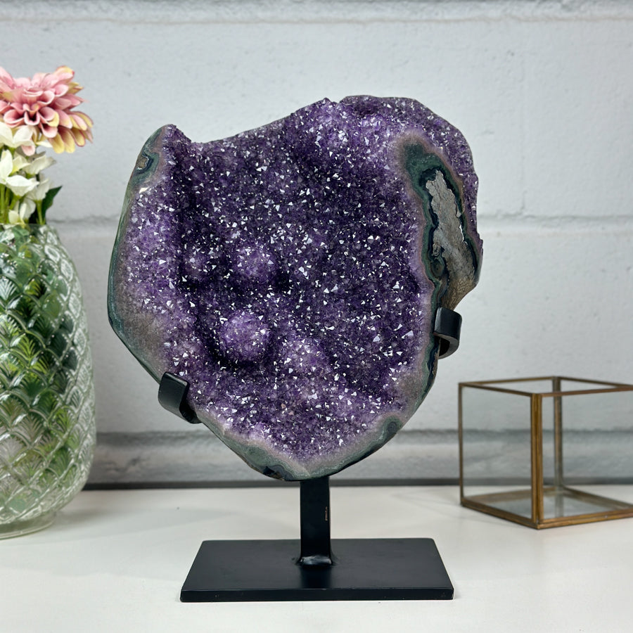 Huge Natural Amethyst Specimen, Display Included - AWS1432