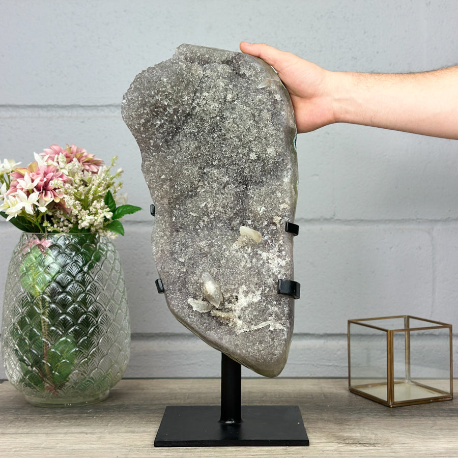 Massive Quartz Specimen with Intricate Calcites and Sparkling Crystals - AWS1437