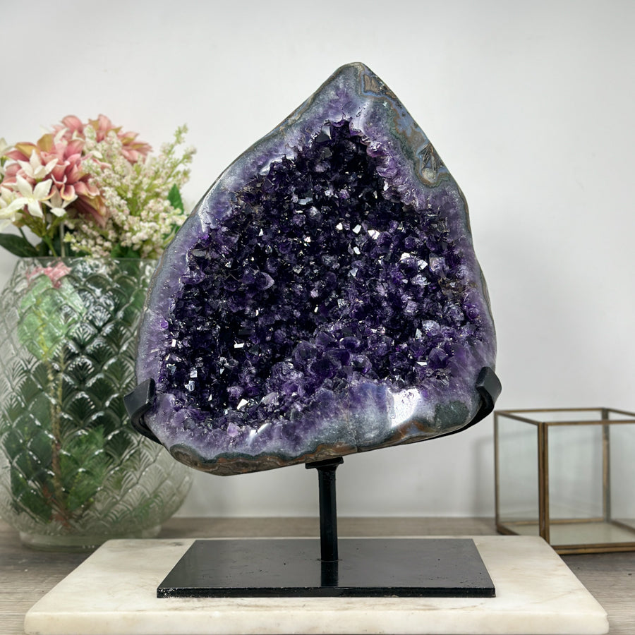 Outstaning Natural Deep Purple Amethyst Stone Geode - AWS0674