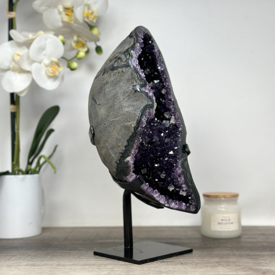 Natural Amethyst Geode with Beautiful Calcite Formations - MWS1667