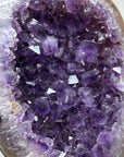 Stunning Natural Amethyst Geode with Deep Purple Crystals, Metallic Stand - Perfect for Meditation or Elegant Home Display - MWS1632