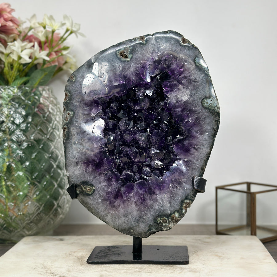 Natural Large Deep Purple Amethyst Geode, Uruguayan Amethyst - AWS0510