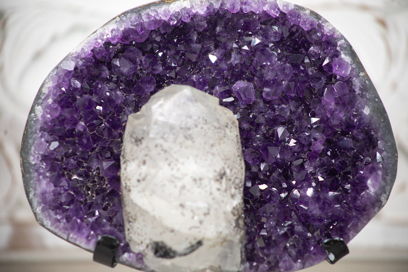 Unique Deep Purple Amethyst with Huge Calcite Formation - MWS0534